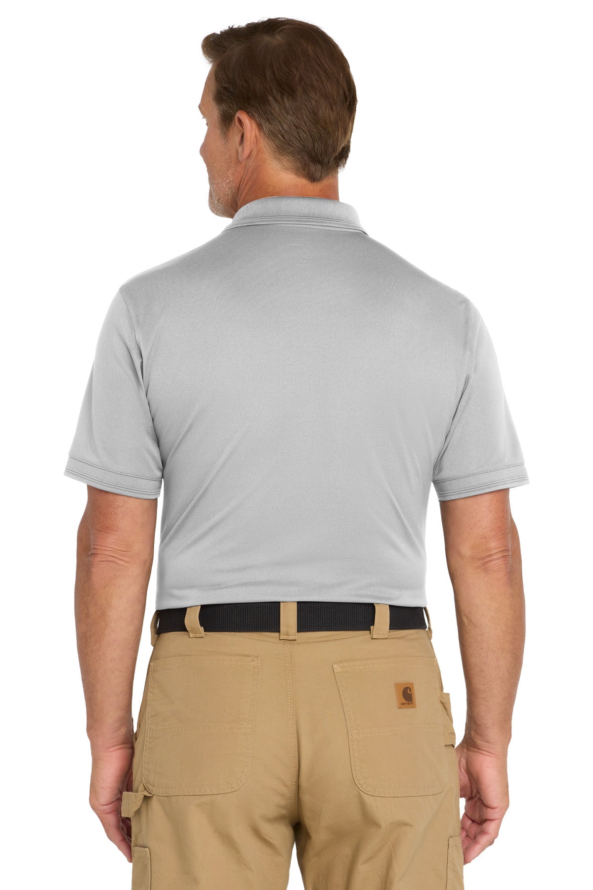 CornerStone Industrial Snag-Proof Pique Polo - Light Grey - back
