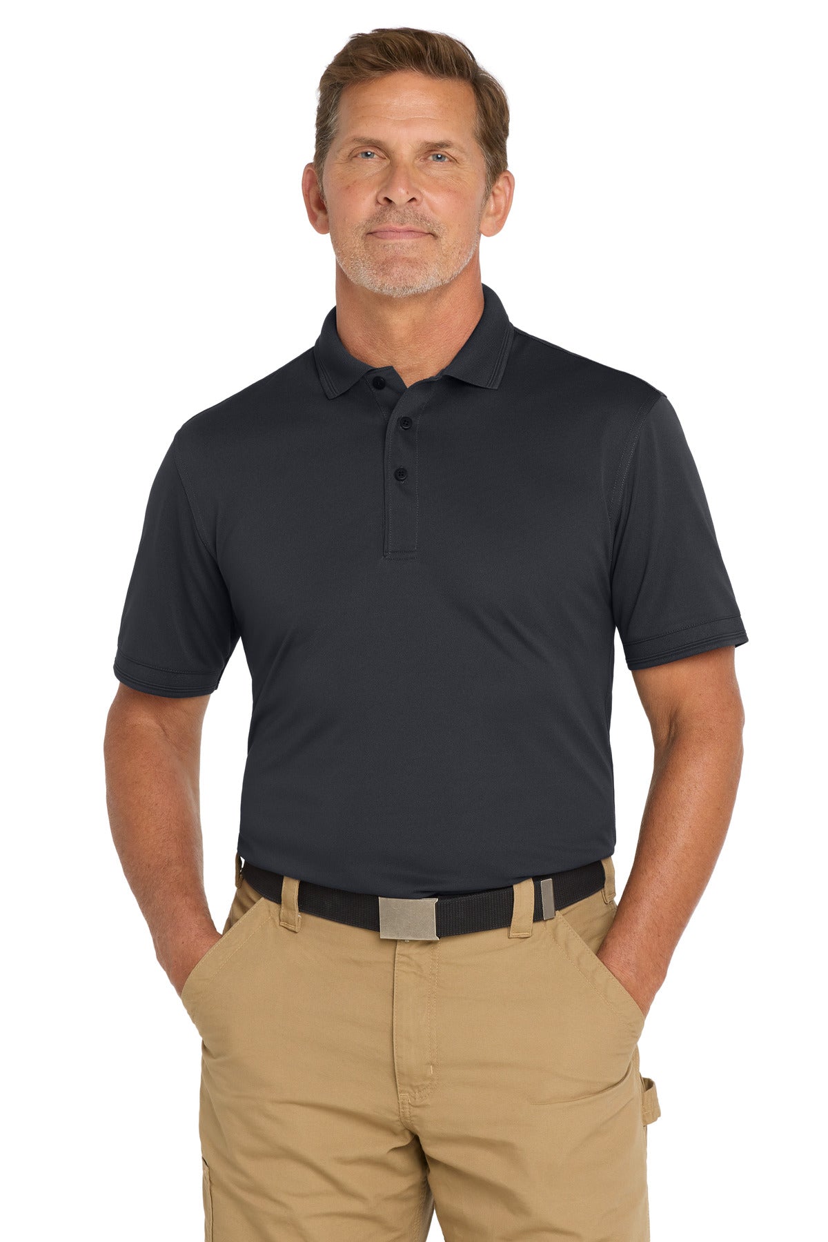 CornerStone Industrial Snag-Proof Pique Polo - Navy Blue - front