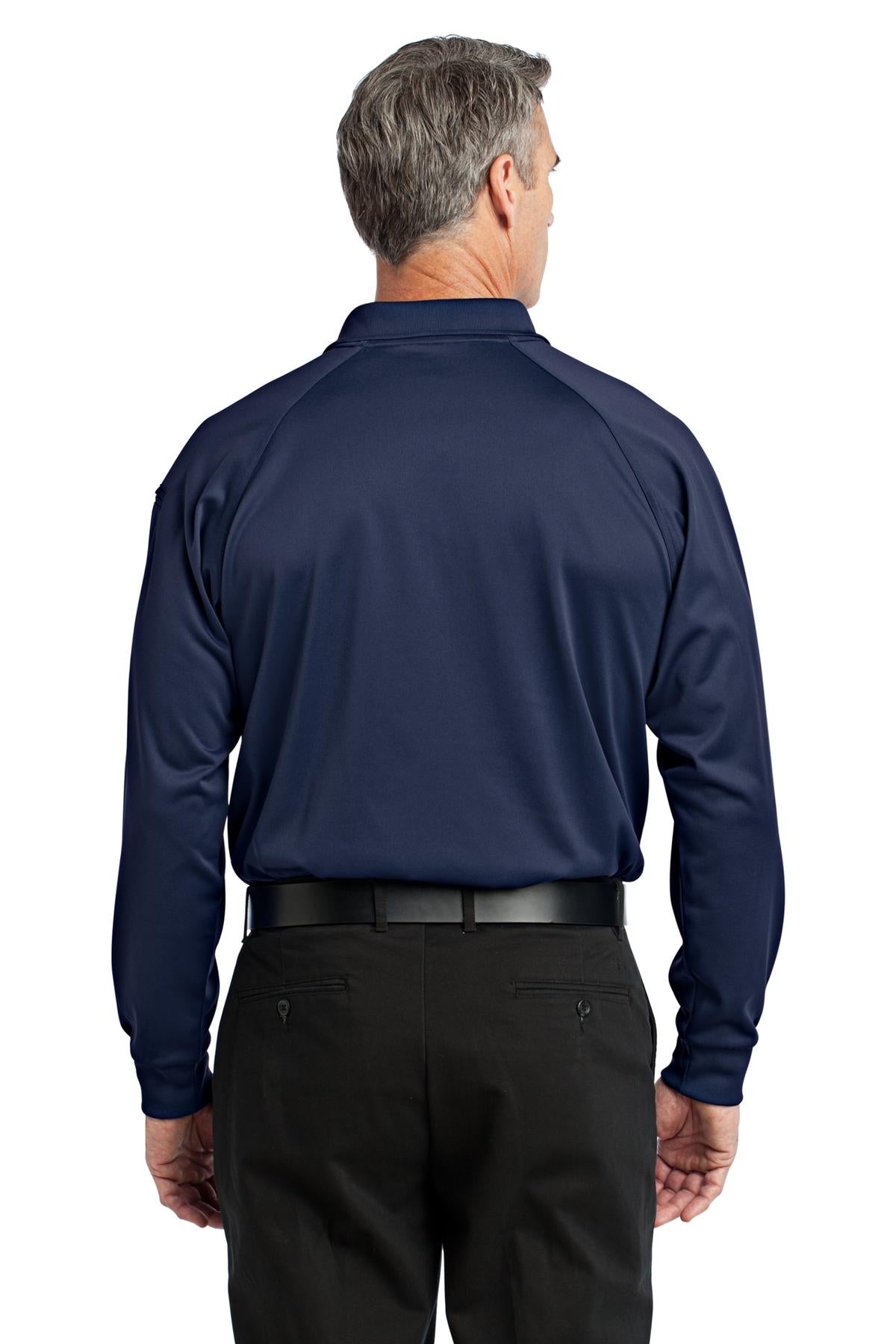 CornerStone Select Long Sleeve Snag-Proof Tactical Polo - Dark Navy - back