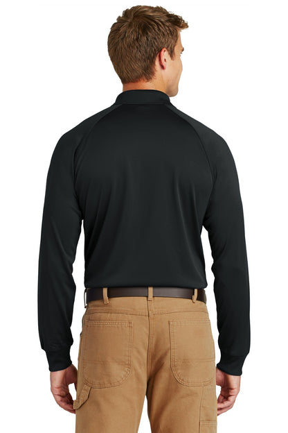 CornerStone Select Long Sleeve Snag-Proof Tactical Polo - Black - back