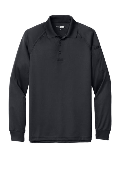 CornerStone Select Long Sleeve Snag-Proof Tactical Polo - Charcoal - flat front