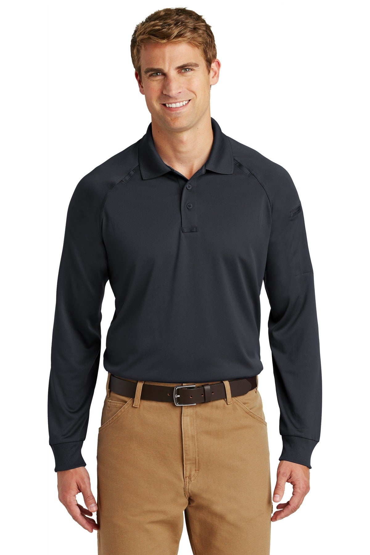 CornerStone Select Long Sleeve Snag-Proof Tactical Polo - Charcoal - front