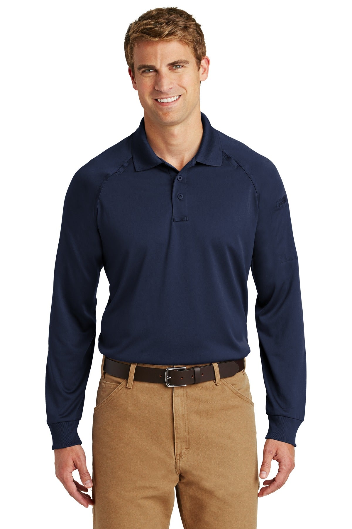 CornerStone Select Long Sleeve Snag-Proof Tactical Polo - Dark Navy - front
