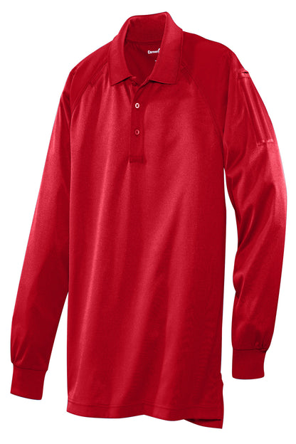 CornerStone Select Long Sleeve Snag-Proof Tactical Polo - Red - flat front