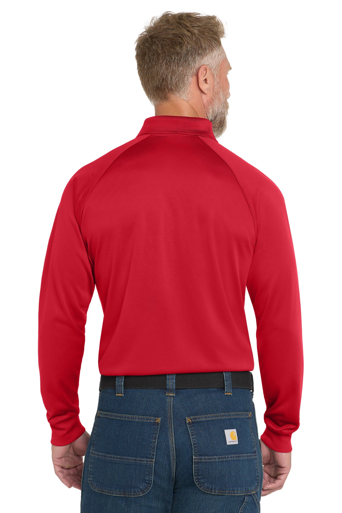 CornerStone Select Long Sleeve Snag-Proof Tactical Polo - Red - back