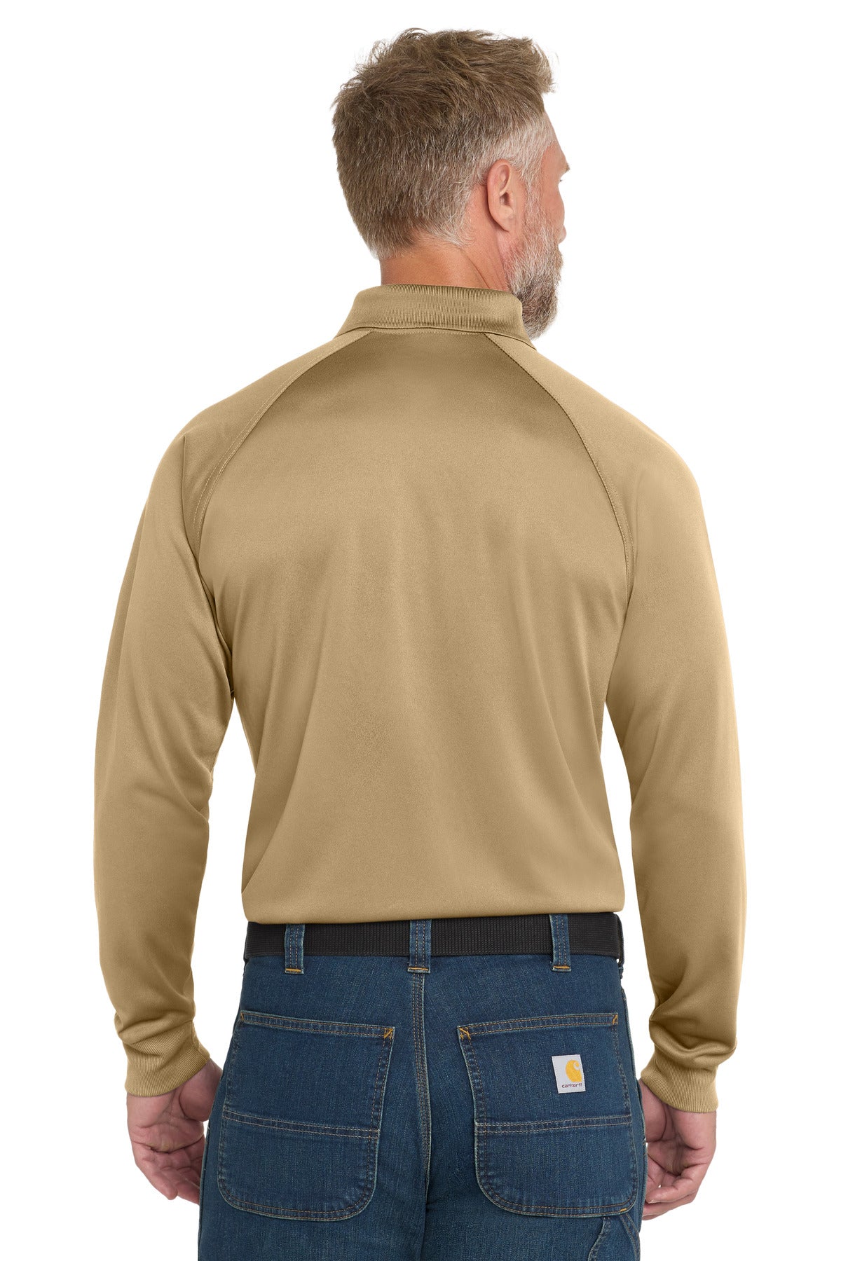CornerStone Select Long Sleeve Snag-Proof Tactical Polo - Tan - back