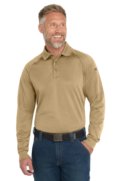 CornerStone Select Long Sleeve Snag-Proof Tactical Polo - Tan - front