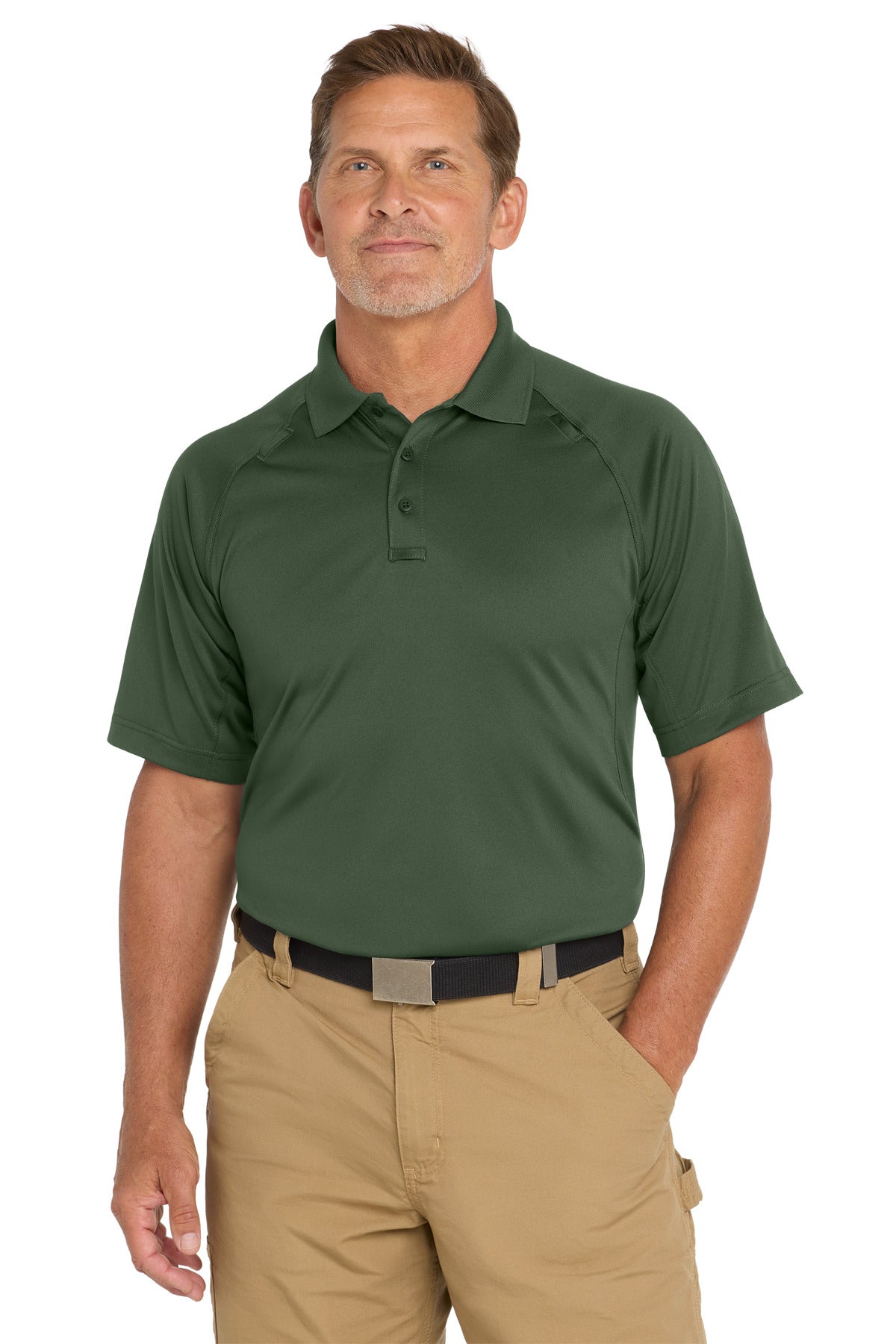 CornerStone Select Snag-Proof Tactical Polo - Dark Green - front