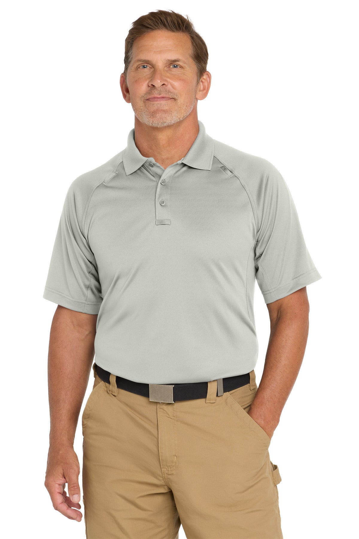CornerStone Select Snag-Proof Tactical Polo - Light Grey - front