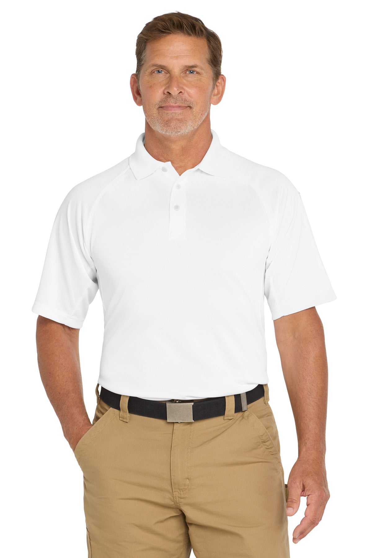 CornerStone Select Snag-Proof Tactical Polo - White - front