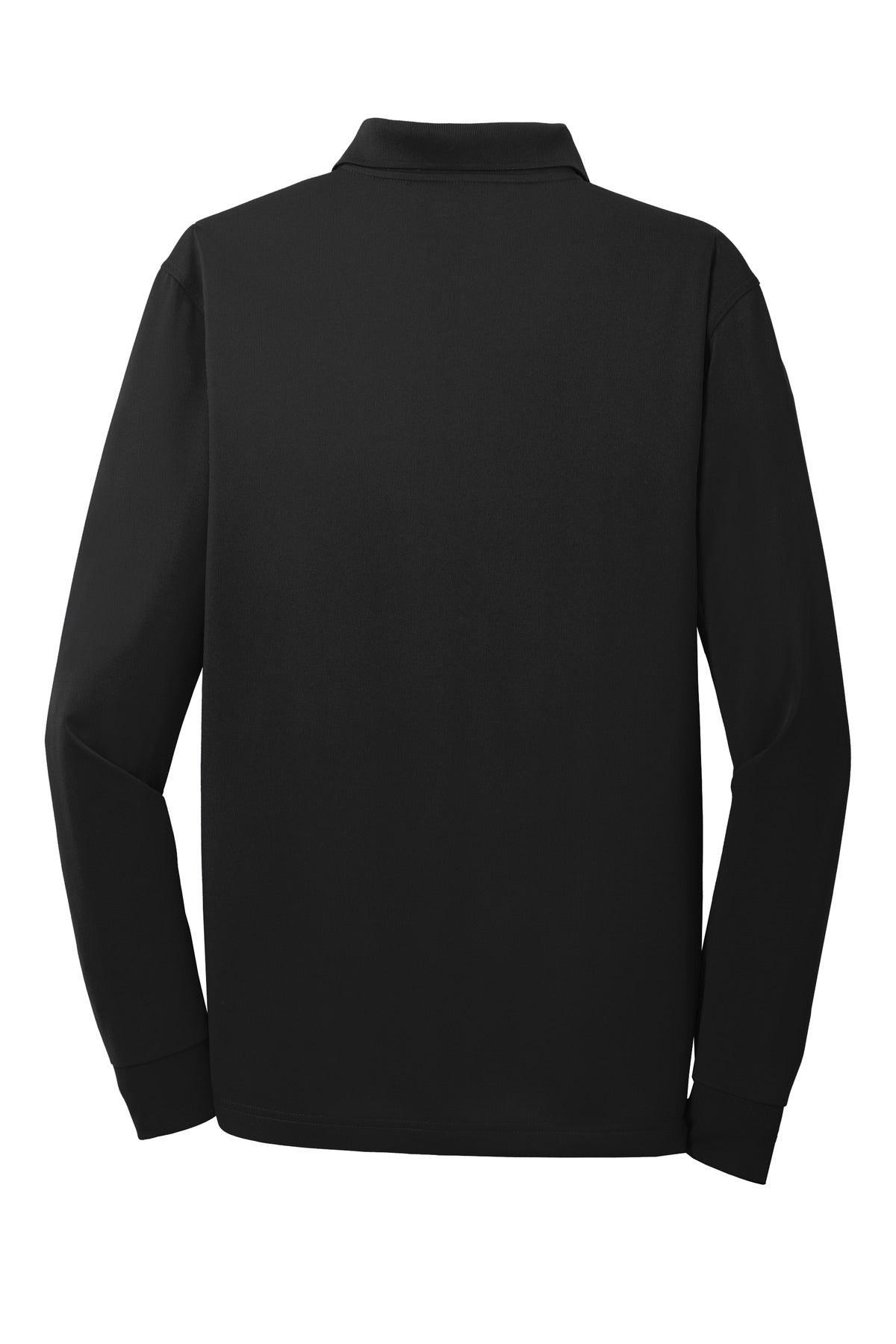CornerStone Select Snag-Proof Long Sleeve Polo - Black - flat back