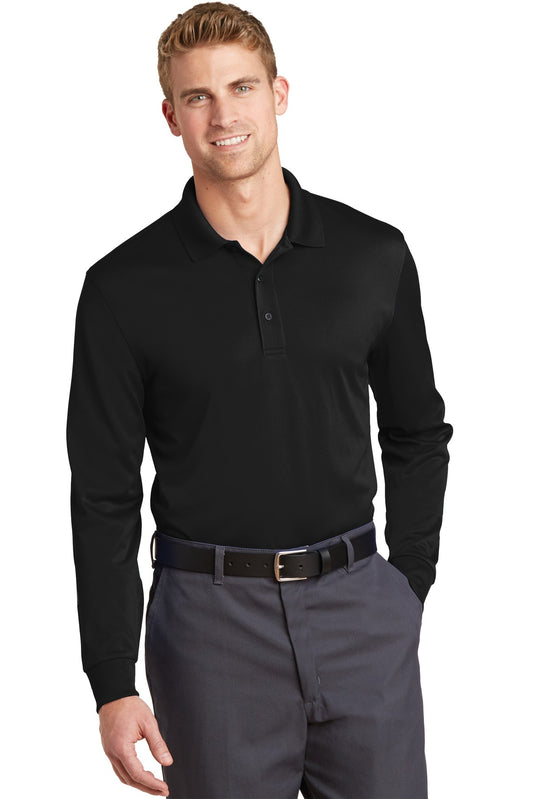 CornerStone Select Snag-Proof Long Sleeve Polo - Black - front