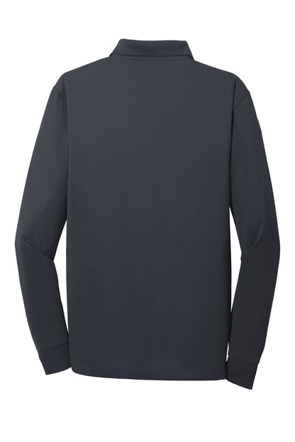 CornerStone Select Snag-Proof Long Sleeve Polo - Charcoal - flat back