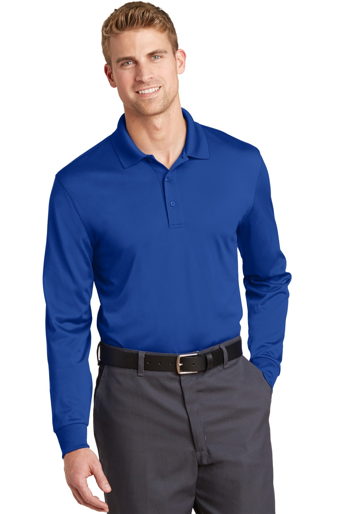 CornerStone Select Snag-Proof Long Sleeve Polo - Royal - front