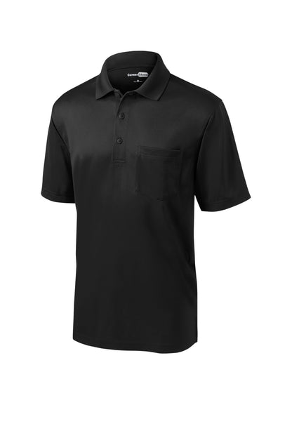 CornerStone Select Snag-Proof Pocket Polo - Black - flat front