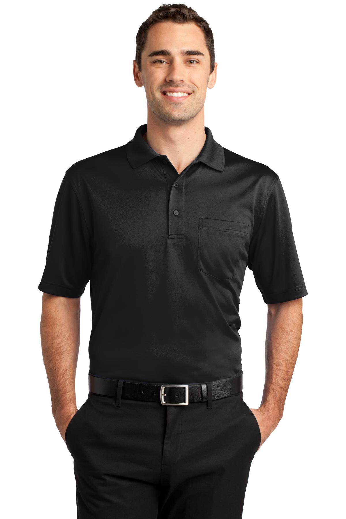 CornerStone Select Snag-Proof Pocket Polo - Black - front