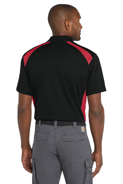 CornerStone Select Snag-Proof Two Way Colorblock Pocket Polo - Black/ Red - back