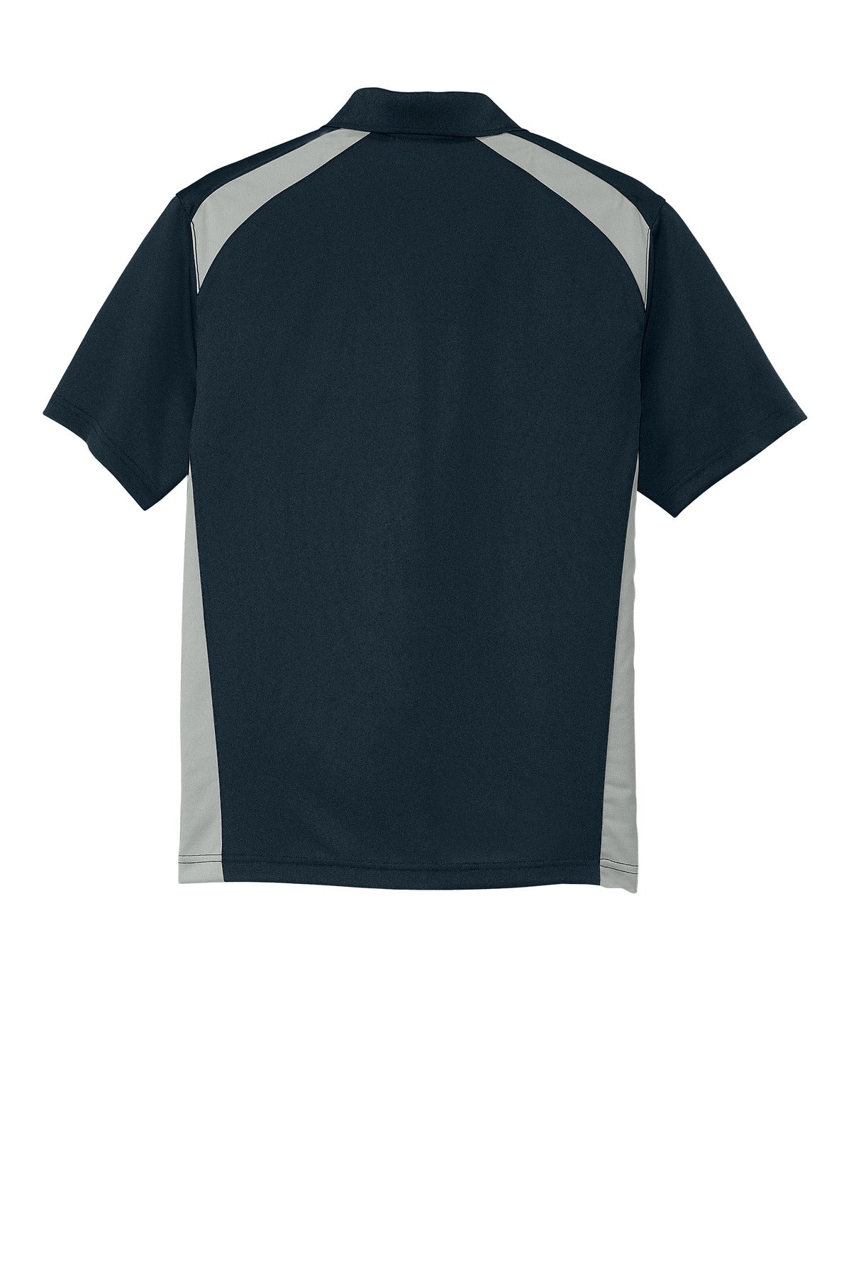 CornerStone Select Snag-Proof Two Way Colorblock Pocket Polo - Dark Navy/ Light Grey - flat back
