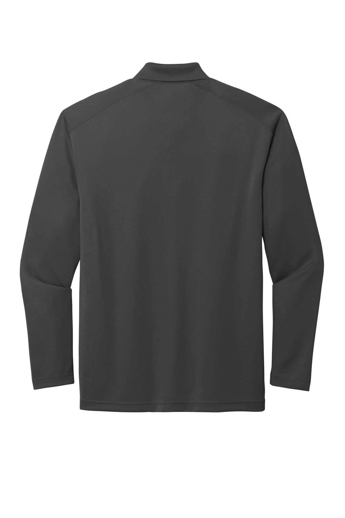 CornerStone Select Lightweight Snag-Proof Long Sleeve Polo - Charcoal - flat back