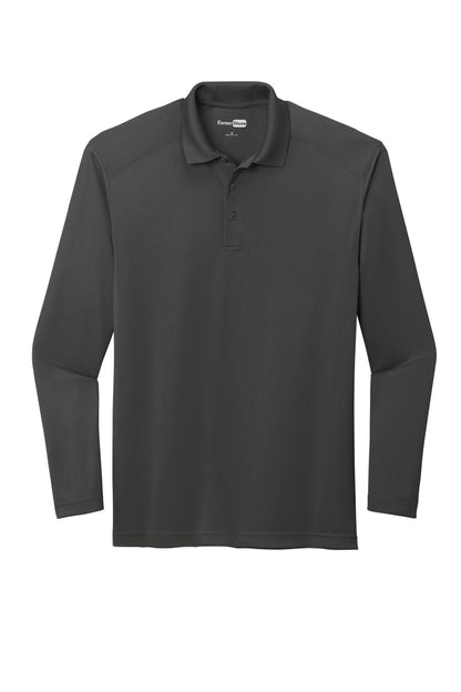 CornerStone Select Lightweight Snag-Proof Long Sleeve Polo - Charcoal - flat front