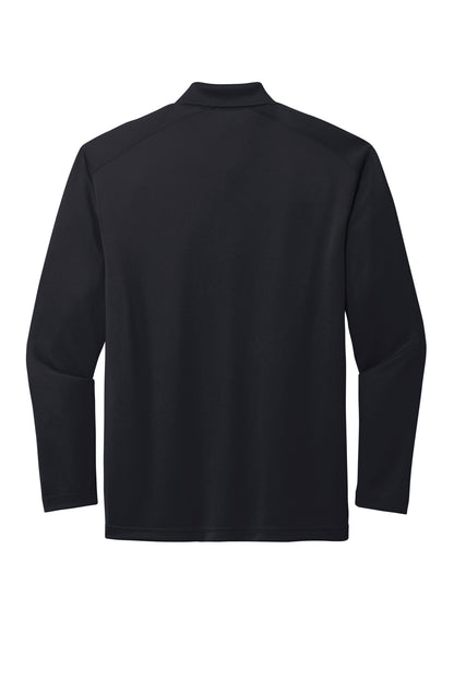 CornerStone Select Lightweight Snag-Proof Long Sleeve Polo - Dark Navy - flat back