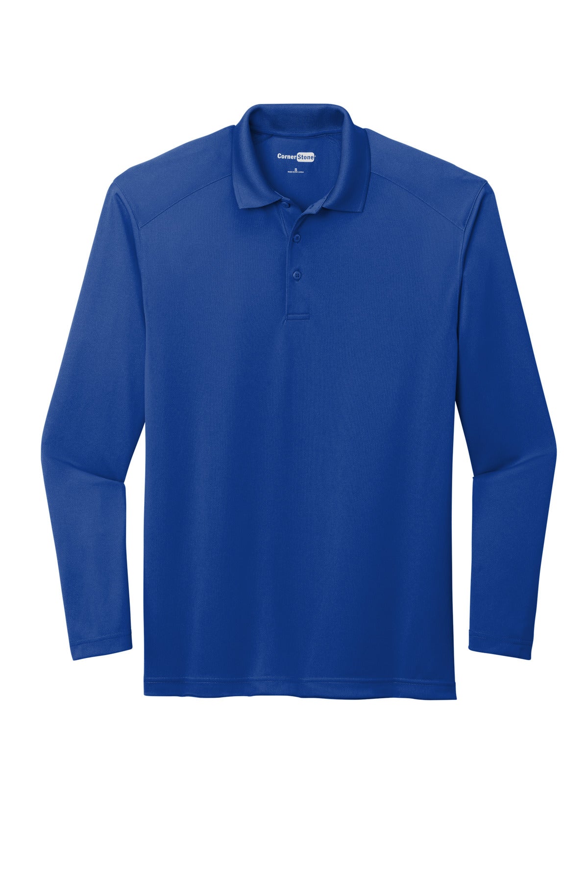 CornerStone Select Lightweight Snag-Proof Long Sleeve Polo - Royal - flat front