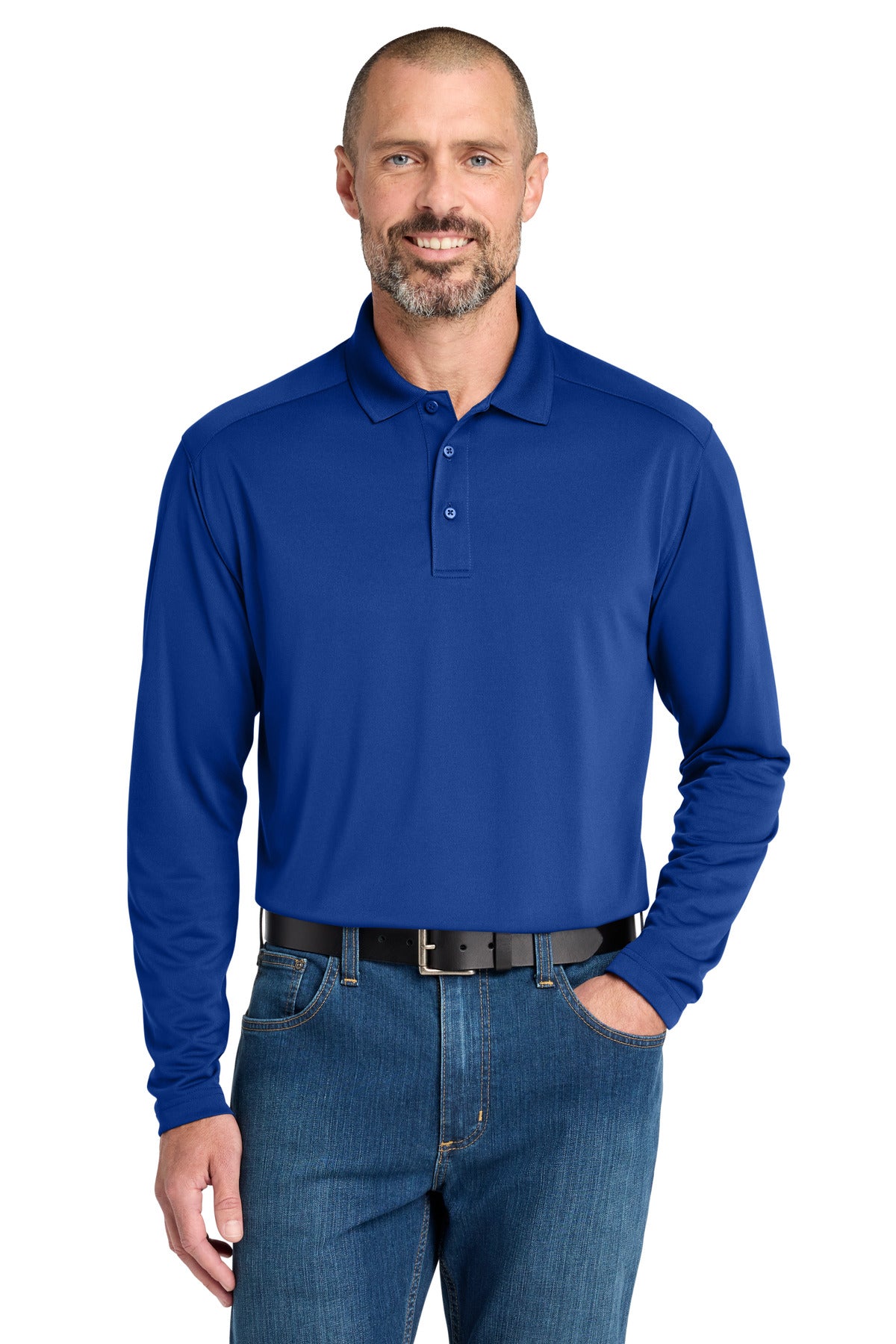 CornerStone Select Lightweight Snag-Proof Long Sleeve Polo - Royal - front