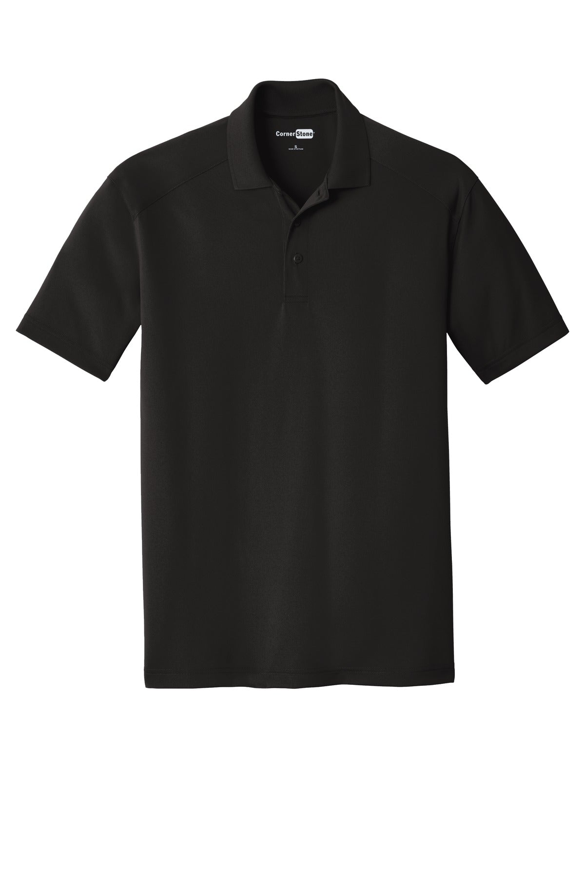 CornerStone Select Lightweight Snag-Proof Polo - Black - flat front