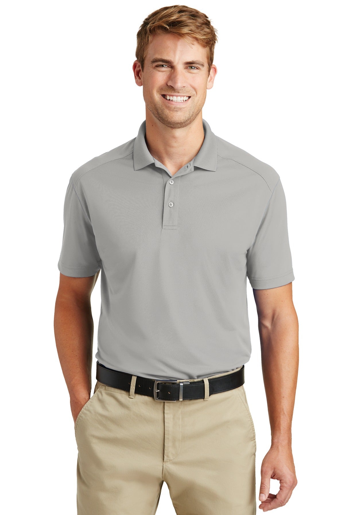 CornerStone Select Lightweight Snag-Proof Polo - Light Grey - front