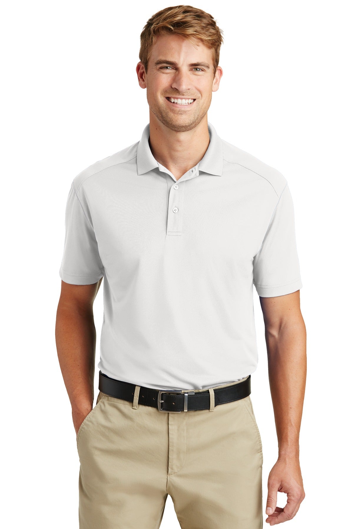 CornerStone Select Lightweight Snag-Proof Polo - White - front
