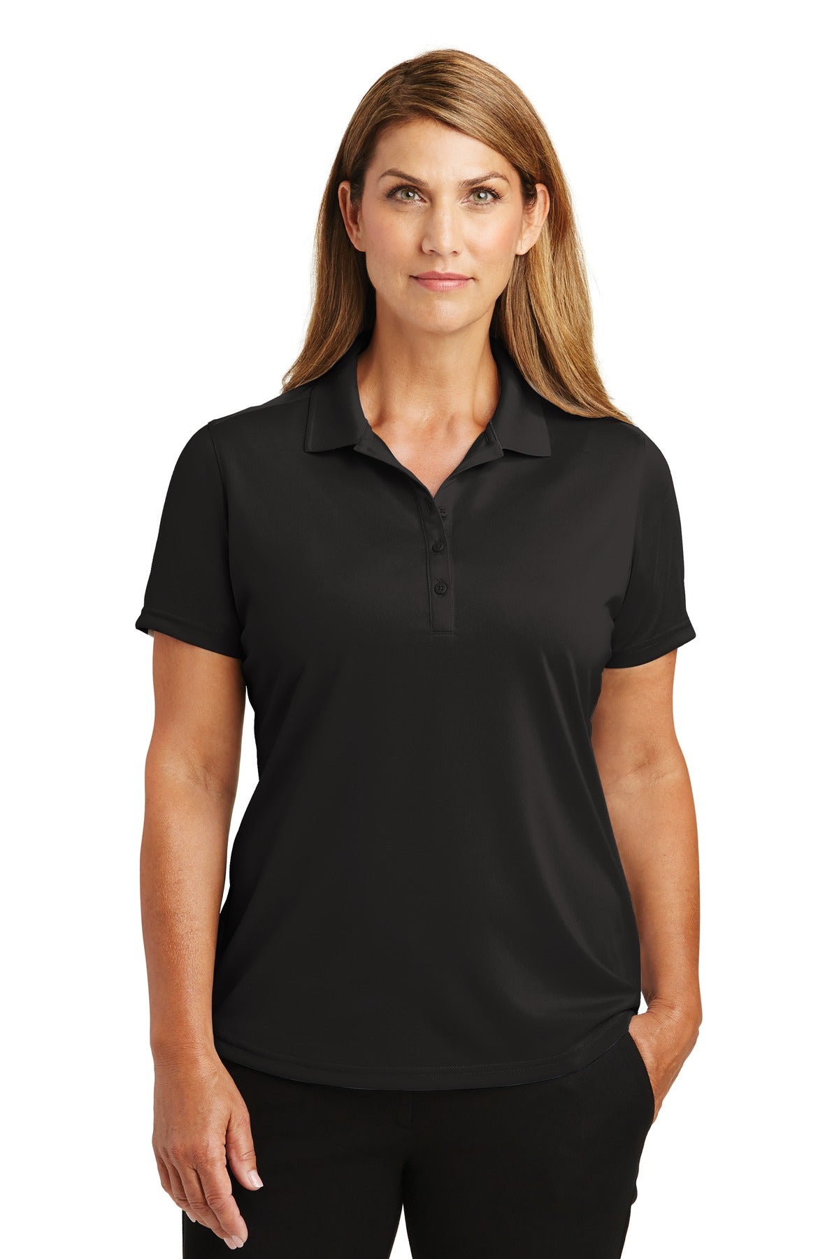 CornerStone Women's Select Lightweight Snag-Proof Polo - Black - front