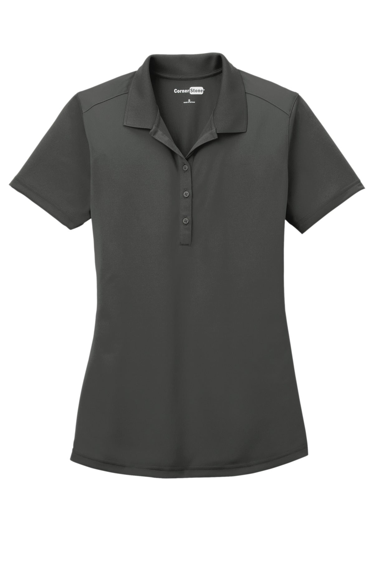 CornerStone Women's Select Lightweight Snag-Proof Polo - Charcoal - flat front