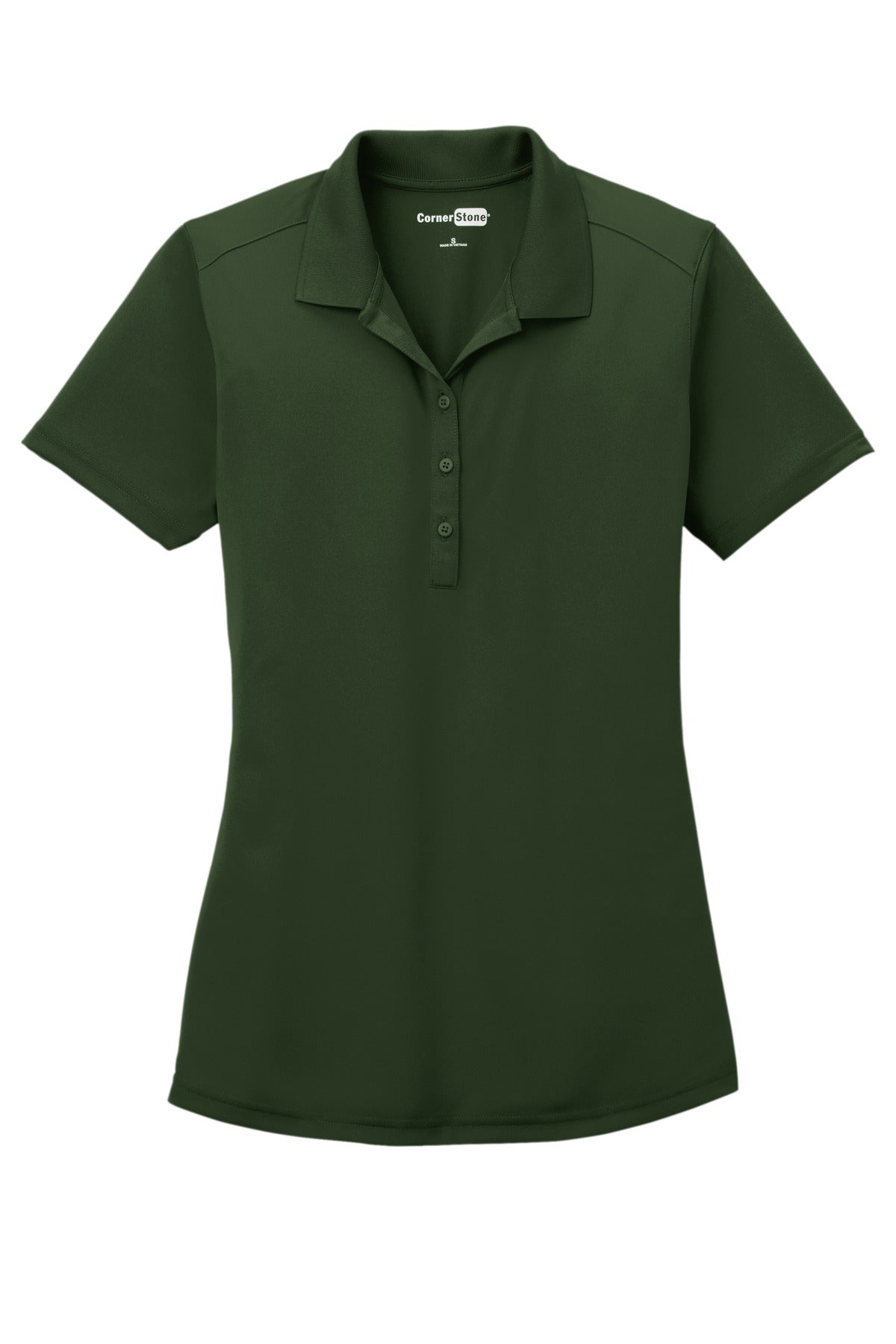 CornerStone Women's Select Lightweight Snag-Proof Polo - Dark Green - flat front