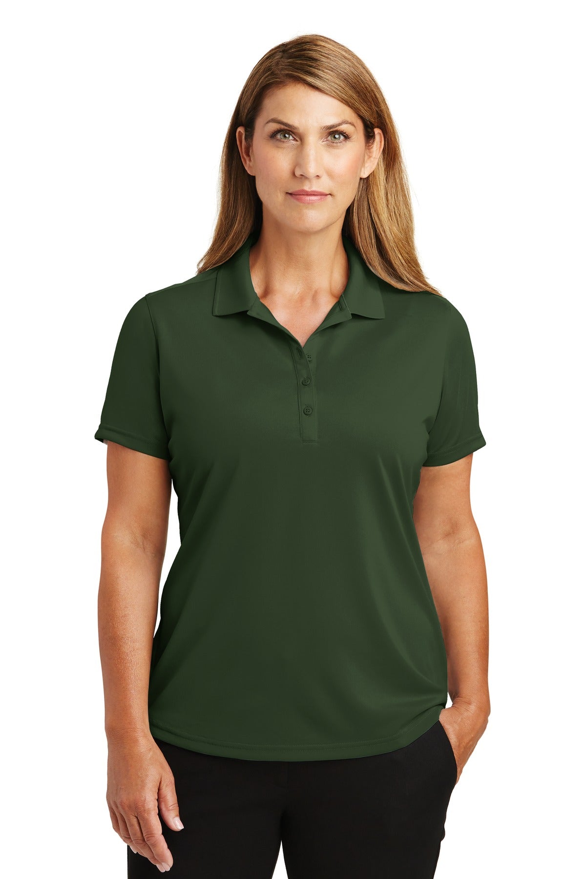 CornerStone Women's Select Lightweight Snag-Proof Polo - Dark Green - front