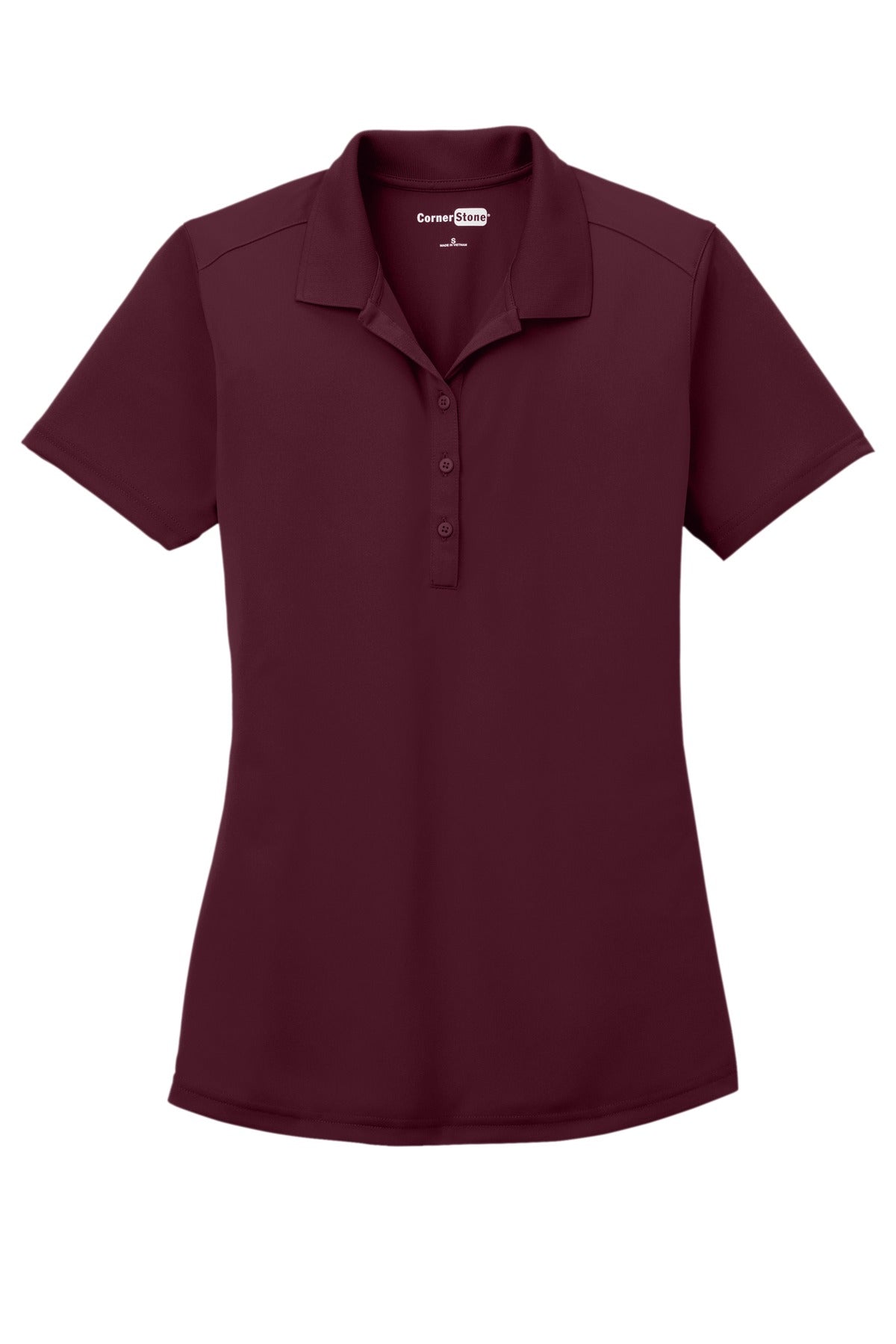 CornerStone Women's Select Lightweight Snag-Proof Polo - Maroon - flat front