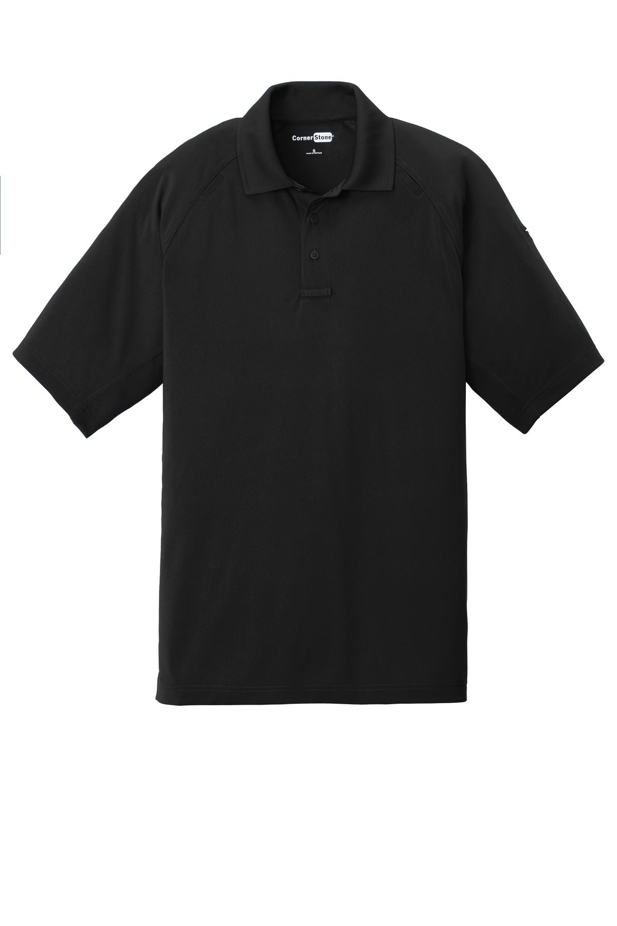 CornerStone Select Lightweight Snag-Proof Tactical Polo - Black - flat front