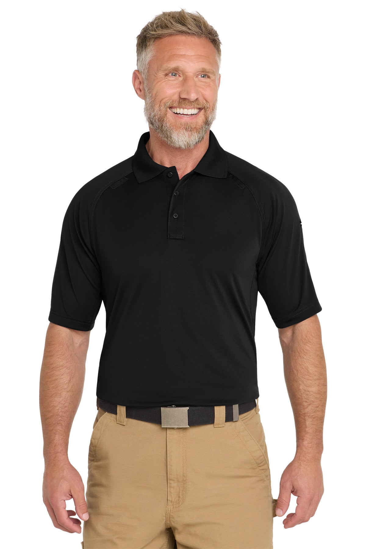 CornerStone Select Lightweight Snag-Proof Tactical Polo - Black - front