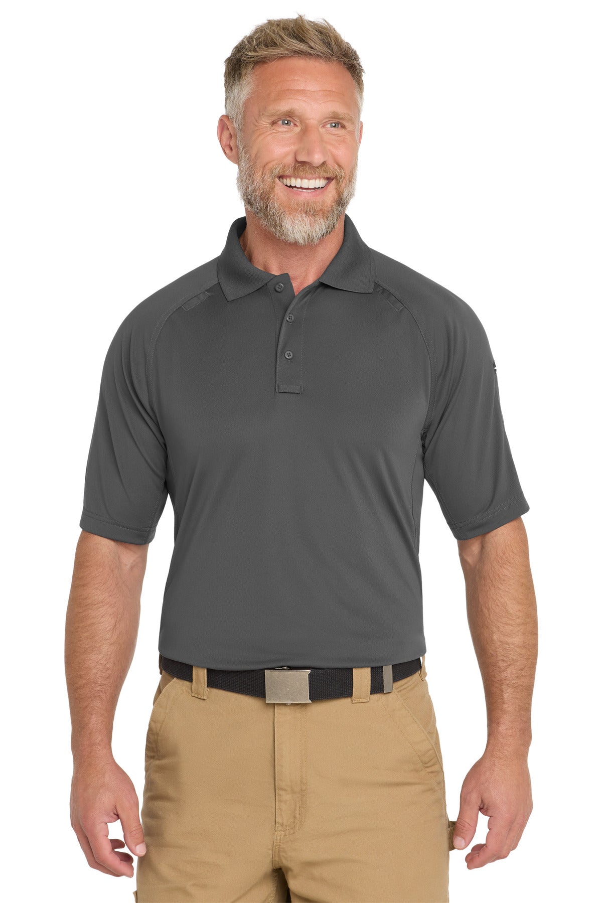 CornerStone Select Lightweight Snag-Proof Tactical Polo - Charcoal - front