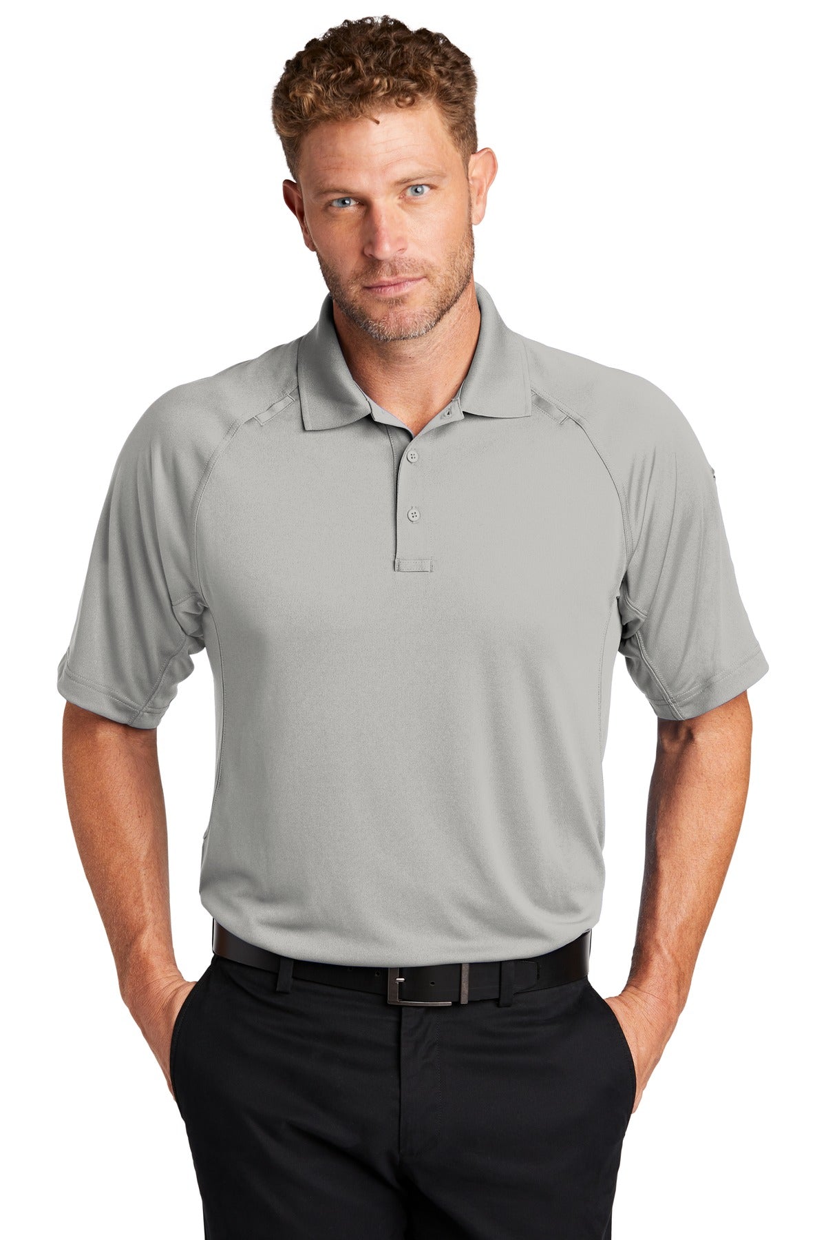 CornerStone Select Lightweight Snag-Proof Tactical Polo - Light Grey - front