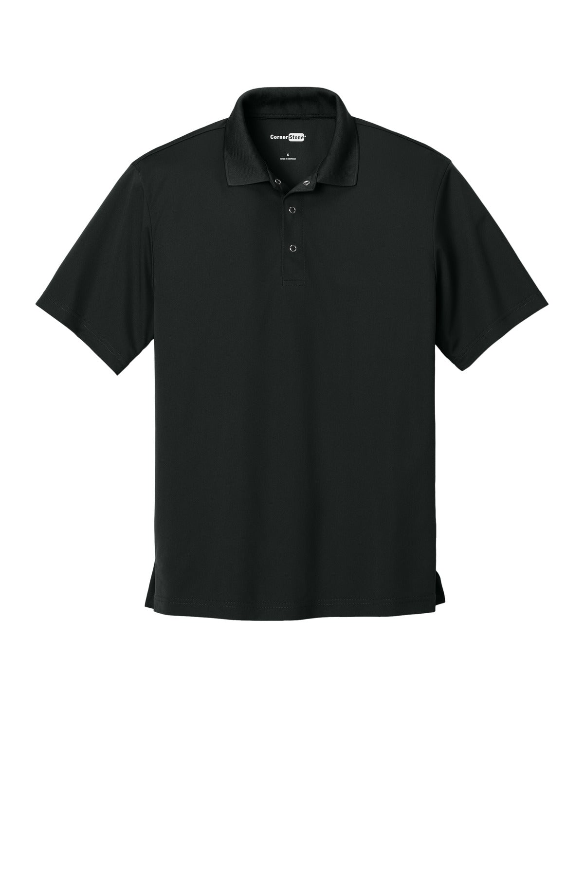 CornerStone Micropique Gripper Polo - Black - flat front