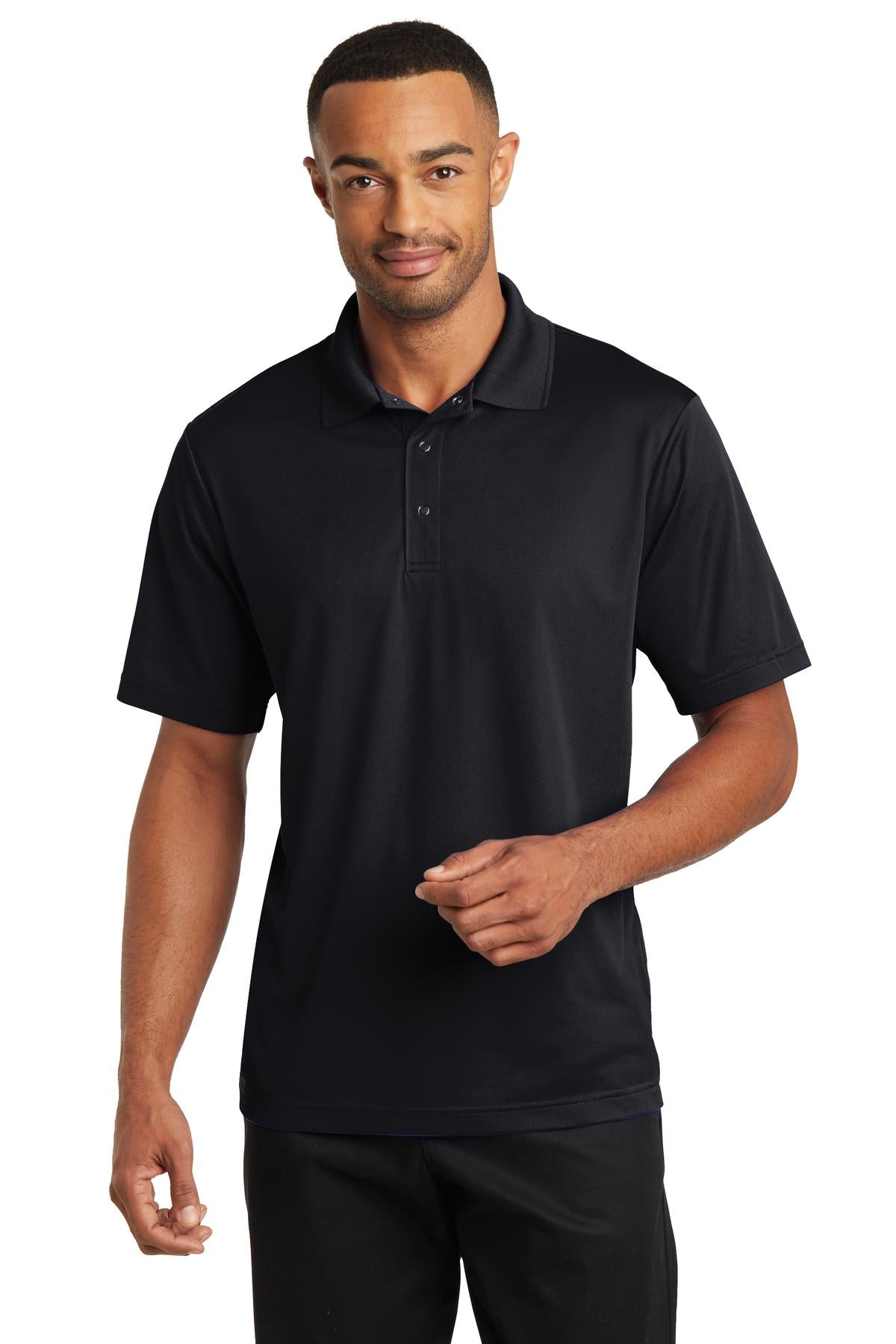 CornerStone Micropique Gripper Polo - Black - front