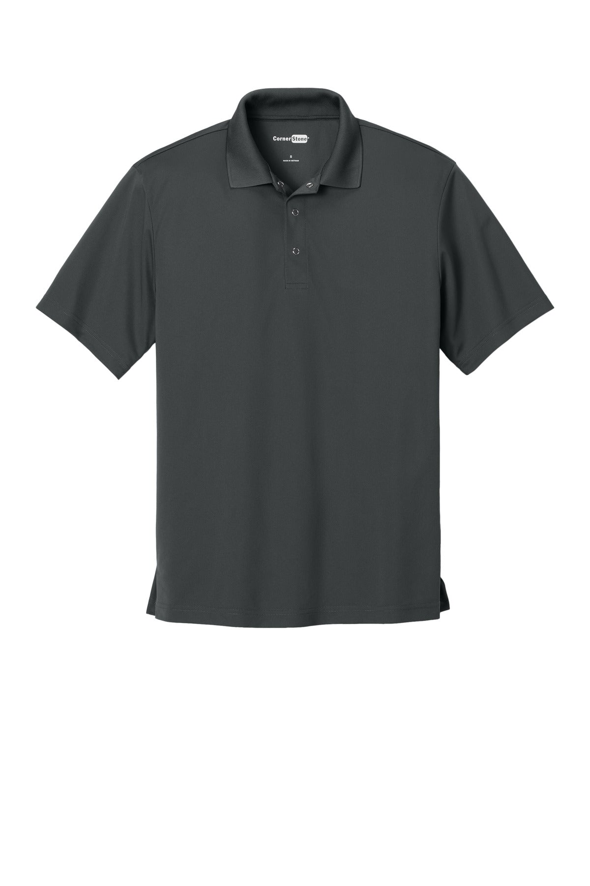 CornerStone Micropique Gripper Polo - Iron Grey - flat front