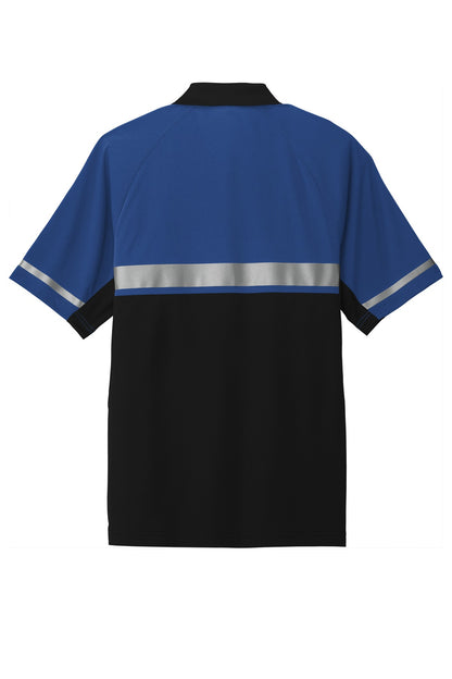 CornerStone Select Lightweight Snag-Proof Enhanced Visibility Polo - Royal/ Black - flat back