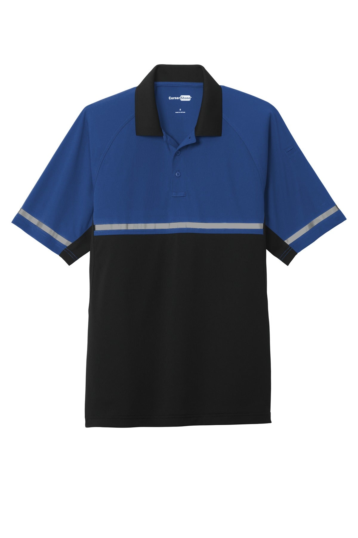 CornerStone Select Lightweight Snag-Proof Enhanced Visibility Polo - Royal/ Black - flat front
