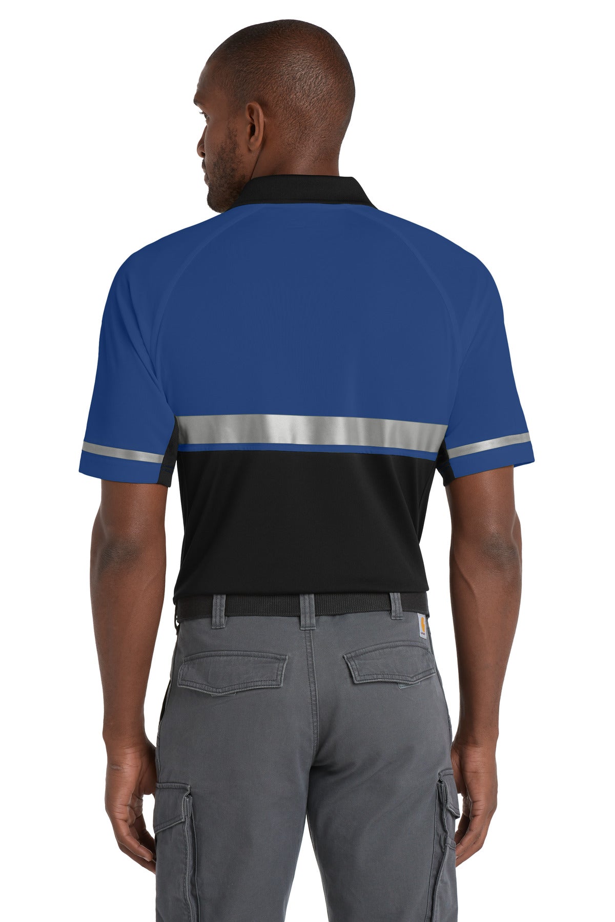 CornerStone Select Lightweight Snag-Proof Enhanced Visibility Polo - Royal/ Black - back