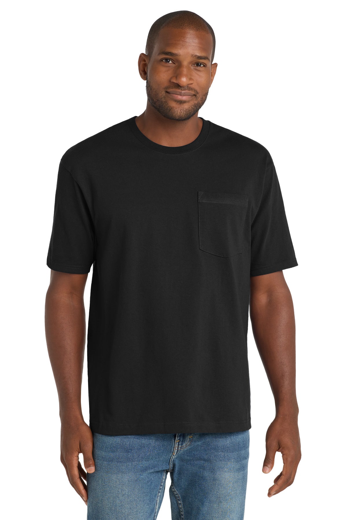 CornerStone Workwear Pocket Tee - Black - front
