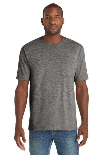 CornerStone Workwear Pocket Tee - Heathered Charcoal - front
