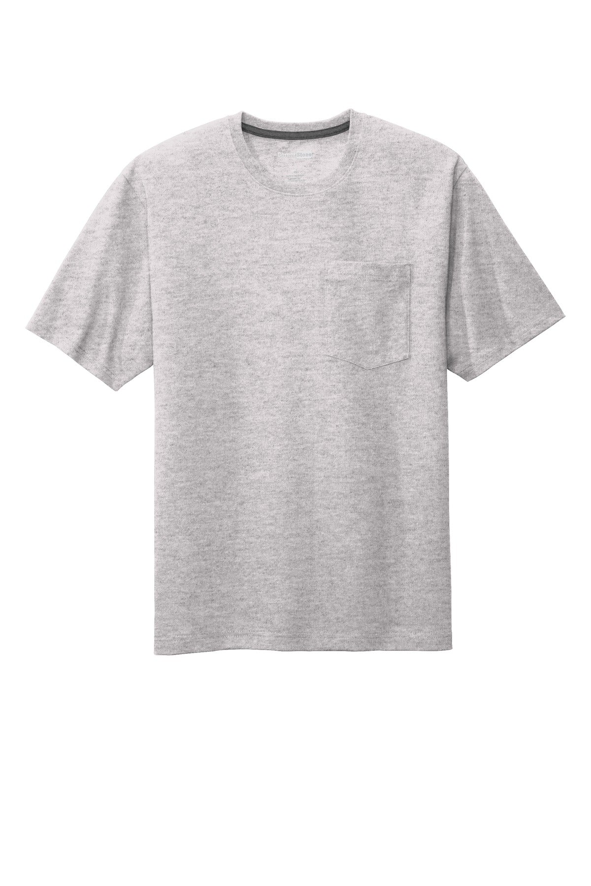 CornerStone Workwear Pocket Tee - Heather Grey - flat front