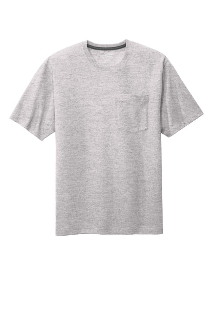 CornerStone Workwear Pocket Tee - Heather Grey - flat front