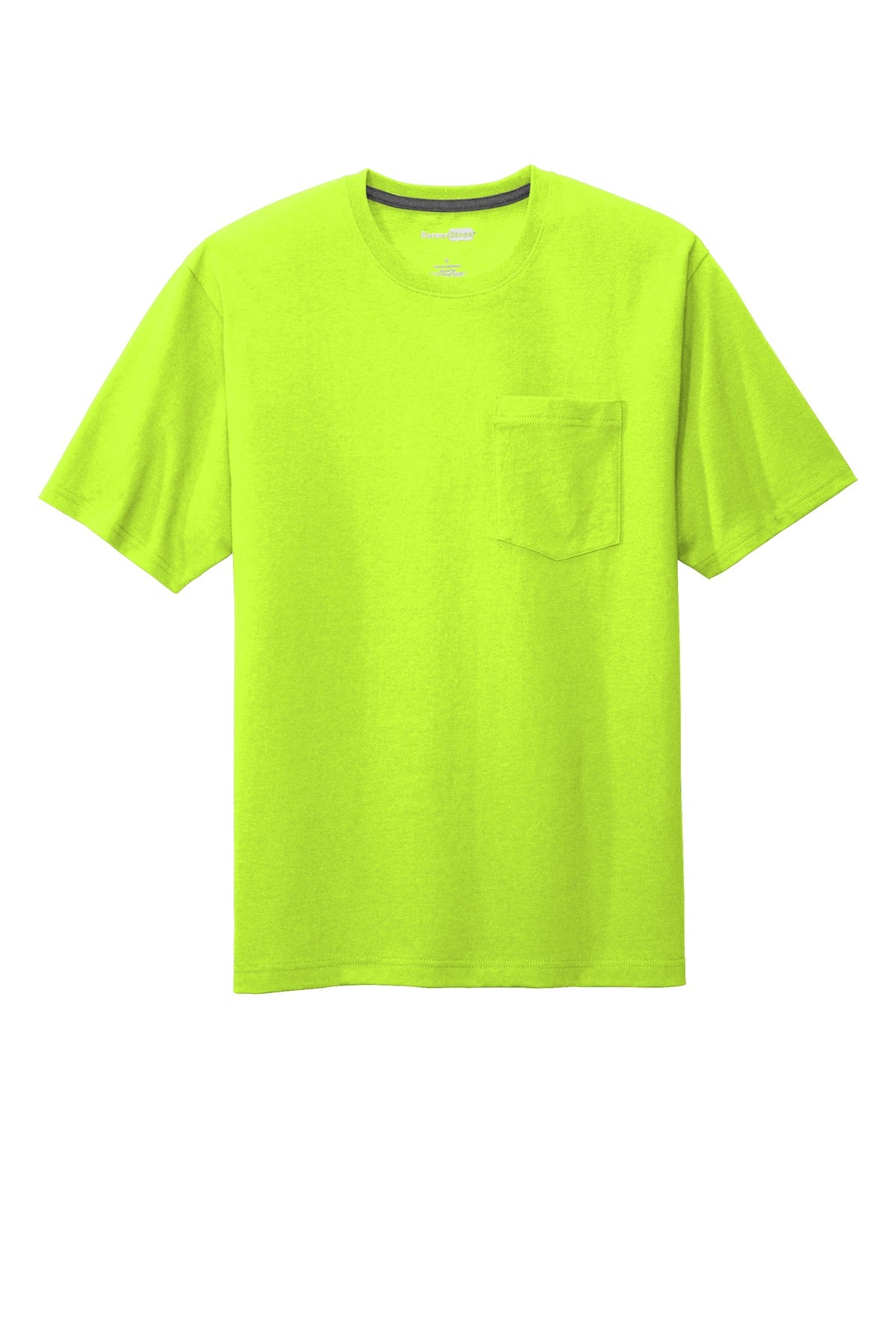 CornerStone Workwear Pocket Tee - Safety Green - flat front